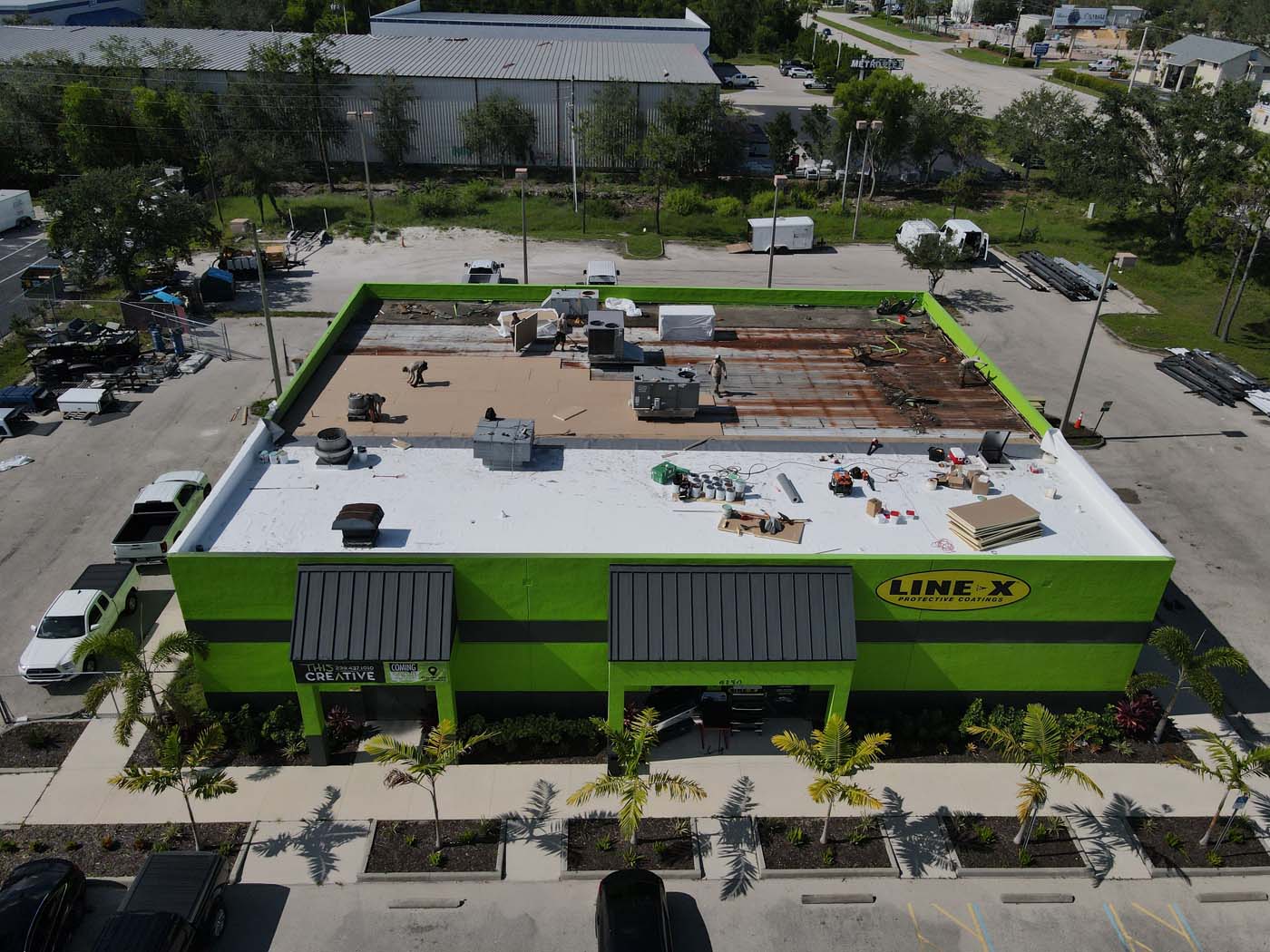Commercial Flat Roof for Line-X